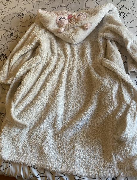 Chlpatkový  sovičkový župan f&f s kapuckou v. 128, f&f,128