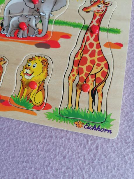 Drvená vkladačka zoo zvieratká einhorn,