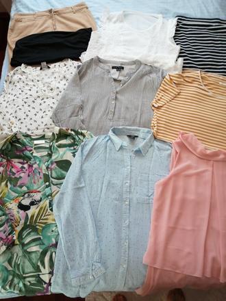 Blúzky +sukne, šaty grátis, f&f,m