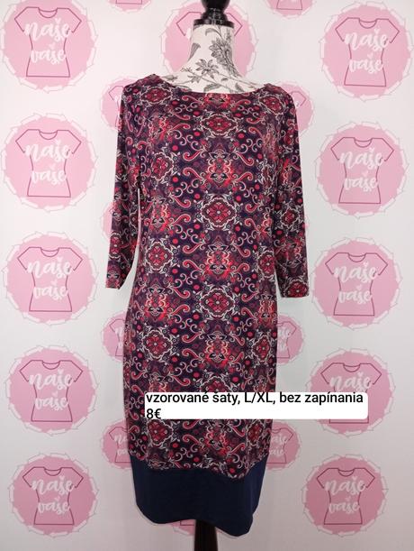 Vzorované šaty bez zapínania l/xl, xl