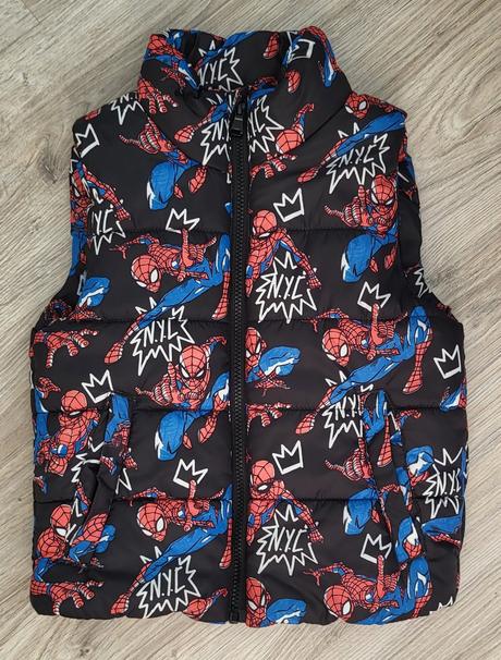 Zateplená vesta spiderman h&m 110/116 na 4-6 rokov, h&m,116