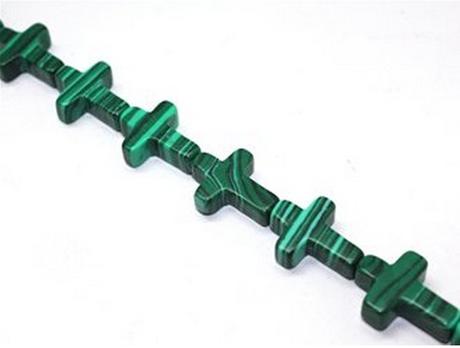 Malachitový krížik 12x17 mm, 