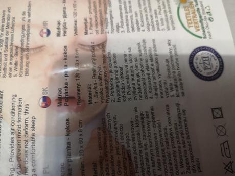 Madrac do postieľky, šírka (cm): 60,dĺžka (cm): 120