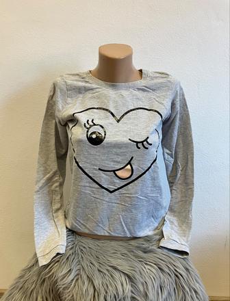 Dievčenská mikina smiley srdiečko h&m (158-164), h&m,158