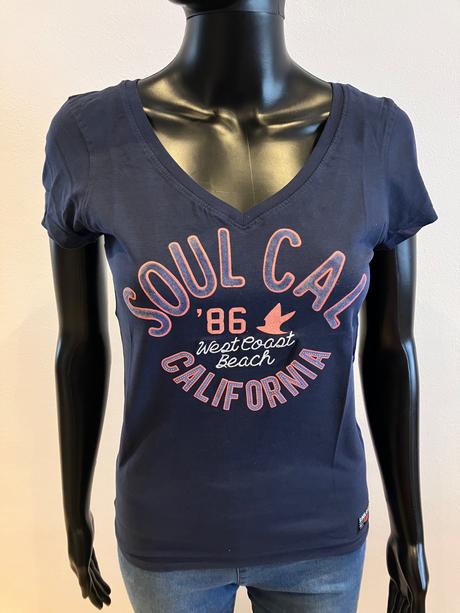 Dámske modré tričko s nápisom soul cal (36), s