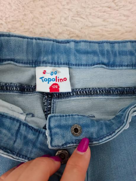 3/4 riflové nohavice veľk. 128, topolino,128