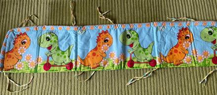 Hniezdo do detskej postieľky dino modrý, šírka (cm): 35,dĺžka (cm): 170