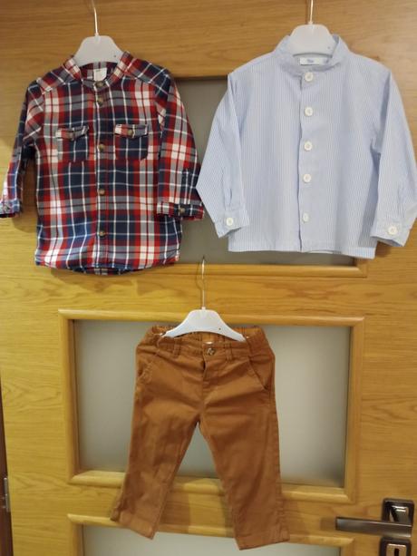 H&m chino nohavice, h&m košeľa 6-9m, 74cm, h&m,74