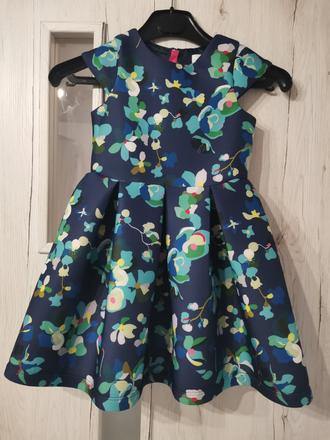 Šaty kvetované a navy modré, 104
