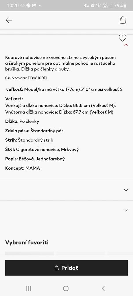 Tehotenské nohavice h&m mama v. m, h&m,m