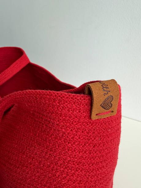 Handmade červená shopper taška,