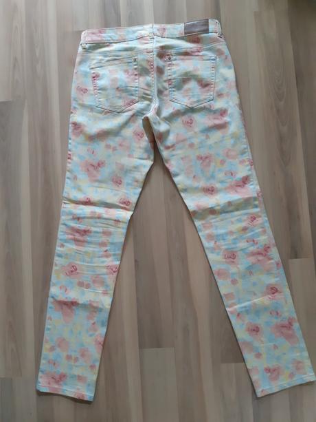 Kvetované nohavice z denimu, okay,40