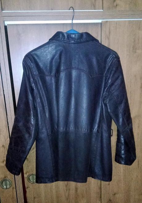 Krátky kožený kabát - m, m