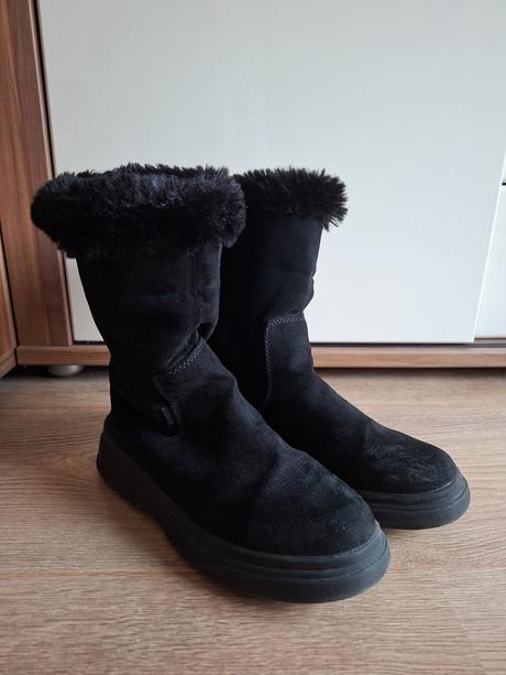Členkové čižmy s kožušinkou, zara,36