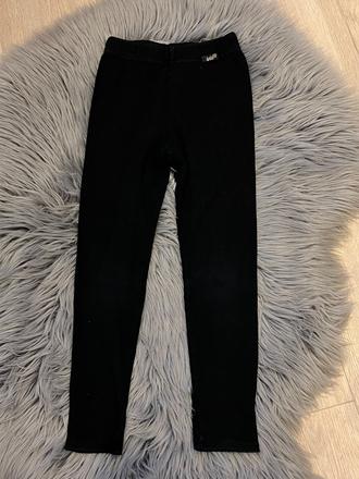 Dievčenské čierne rebrované legíny (116), 116