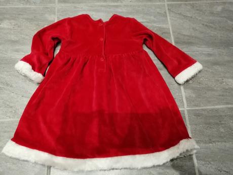 Zamatové vianočné šaty v92, 18-24mes., 86