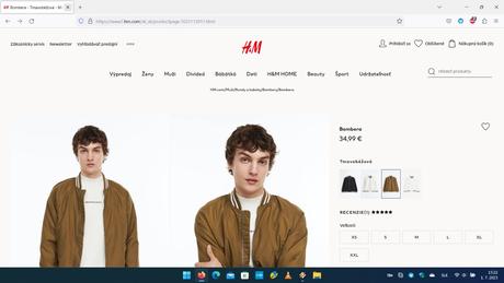 Zimná bunda hm, bombéra hm, h&m,l