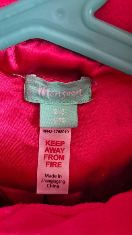 Ružovy kabatik - 98 - cena s poštou, monsoon,98