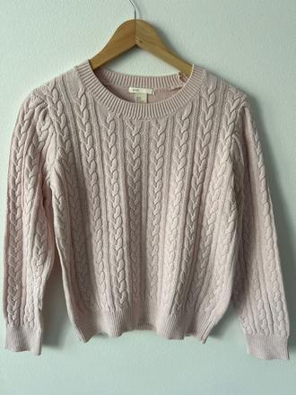 H&m ružový pletený sveter, h&m,s