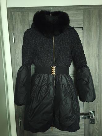 Zimna paperova bunda s pravou kozusinkou, s