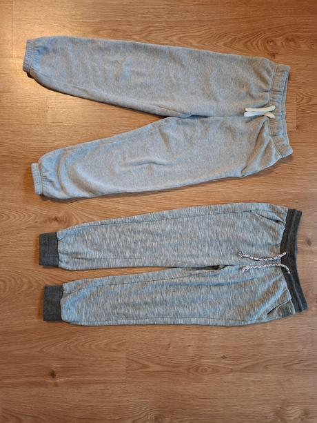 2x teplakove nohavice, h&m,134