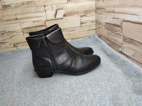 Rieker 37 - dámske kožené členkové čierne topánky, rieker,37