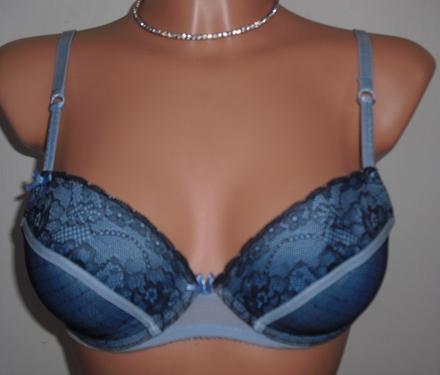 Modra cipkovana podprsenka, 75b