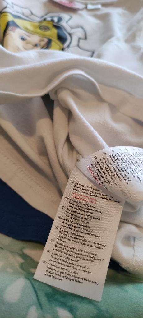 Dve tričká požiarnik sam 110/116, lupilu,116
