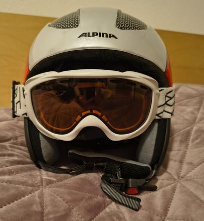 Lyžiarska prilba s okuliarmi, s