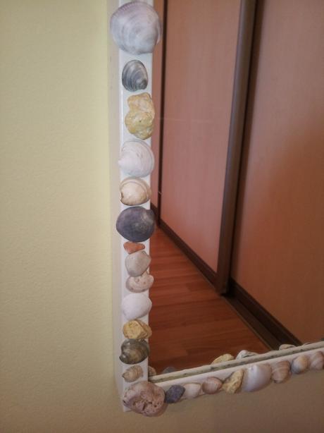 Handmade mušľové zrkadlo, 