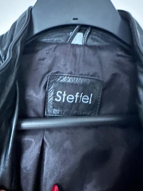 Vintage čierna kožená bunda, l