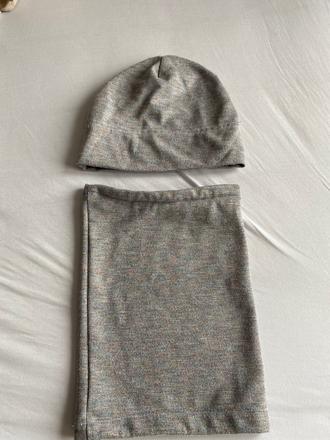 Set sivá ciapka a nakrčnik, s