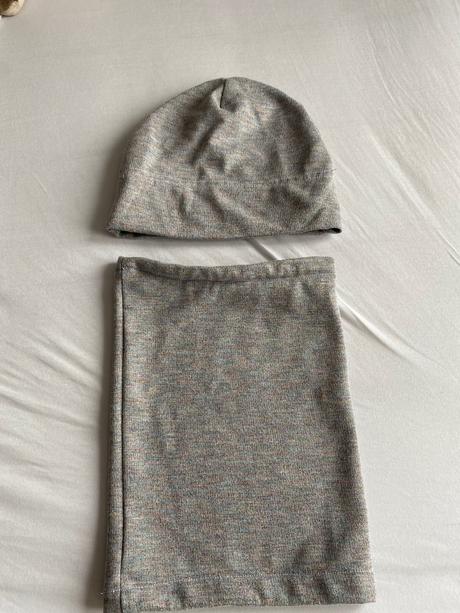 Set sivá ciapka a nakrčnik, s