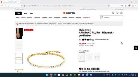 Náramok/retiazka na ruku 1, 
