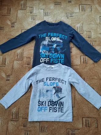 Trička s dlhym rukavom 2ks vel.110/116, 110