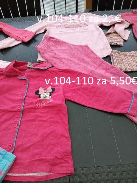 Pyžamká veľkostí 74, 104-110, a122-128, 104