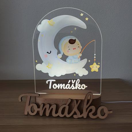 Detská nočná lampa s vlastným menom chlapček,