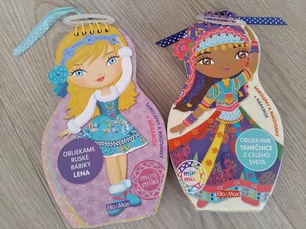 2x knižka s nálepkami a na vyfarbovanie,