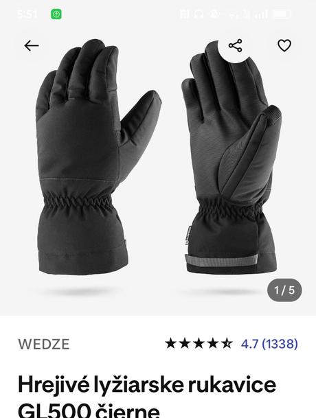Lyžiarske rukavice, wedze,xs