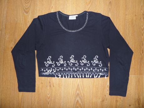 Crop tričko s korálkami, m