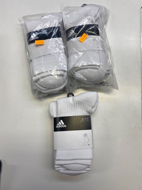Adidas biele ponozky 3 par, adidas,40 / 42 / 44