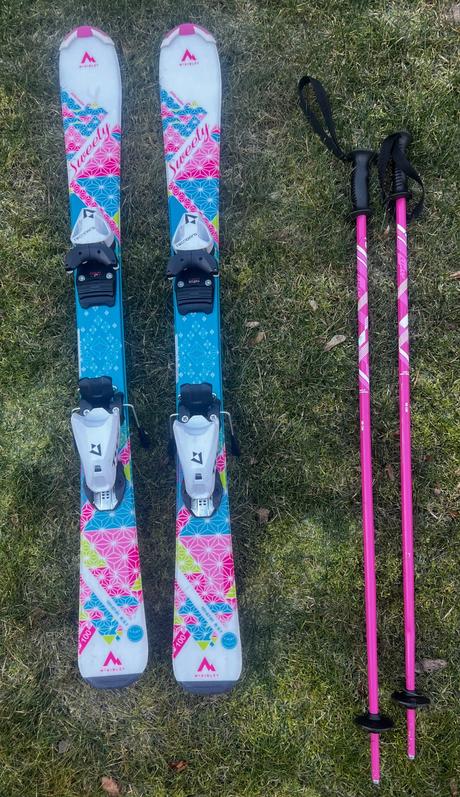 Lyže 100 cm mckinley pre dievča + palice grátis, 100-109 cm