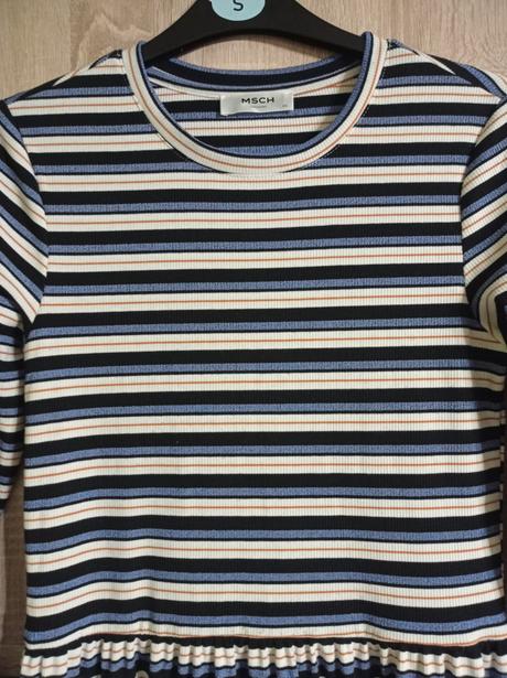 Pruhované midi šaty, xs