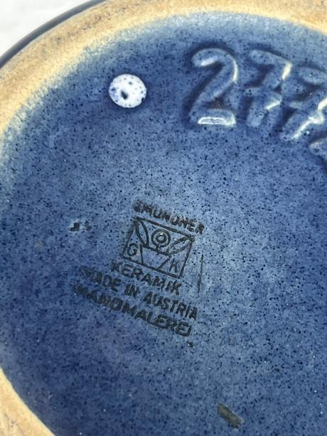 Gmundner luxusna keramika vaza vysoka 30cm modra b, 