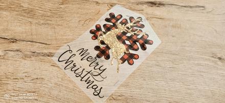 Nažehľovacia nálepka - merry christmas vločka- 15,, 
