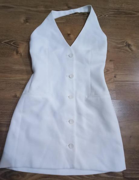 Biele šaty raz oblečené veľk s/xs, zara,s
