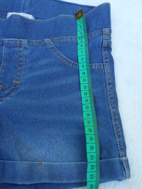Riflové šortky+ 3/4-ťáky, h&m,146