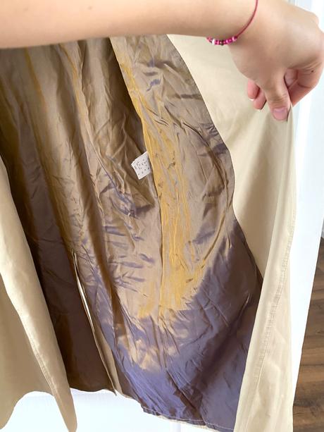 Klasický bavlnený béžový dlhý trenčkot, m