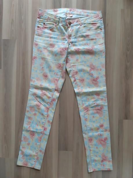 Kvetované nohavice z denimu, okay,40