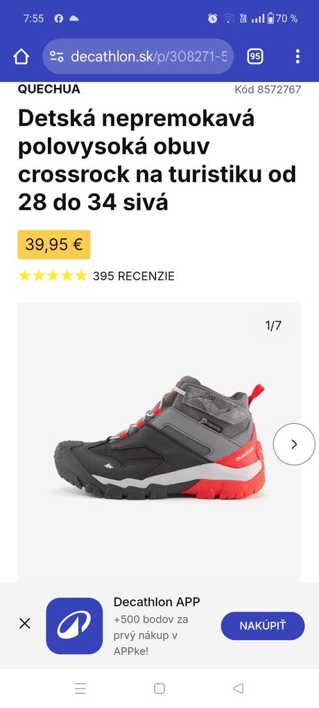 Outdoor nepremokavé topanky, quechua,31